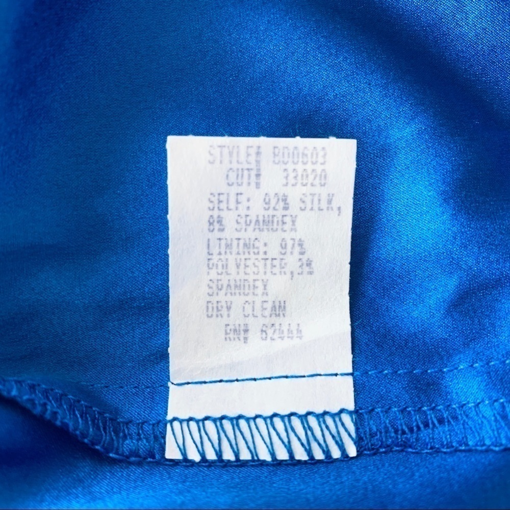 Nicole Miller Blue Silk Top One Shoulder NWOT - Picture 9 of 9